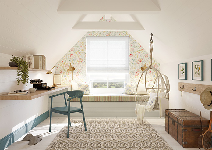 Kalahari Voile, Pure White - Roman Blind - Image 8